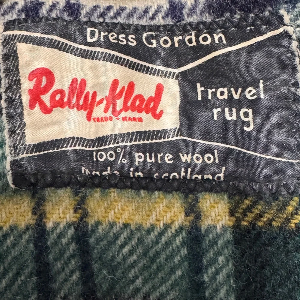 Scottish Rally Klad vintage tartan Plaid Wool blanket or Travel picnic rug